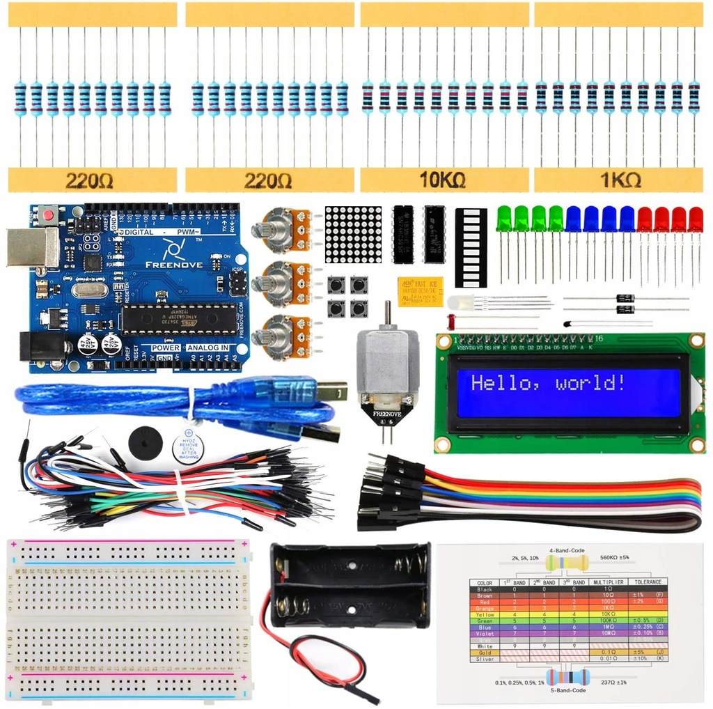 ZESTAW STARTOWY FREENOVE DO ARDUINO IDE 158 ELEMEN