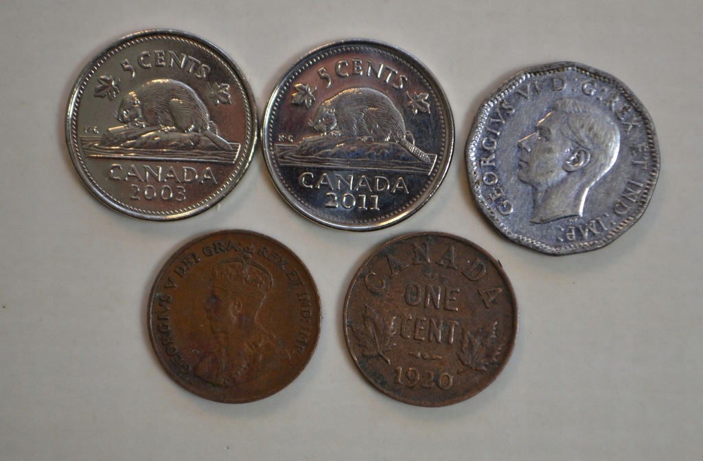 Kanada - ciekawsze emisje - zestaw 5 monet