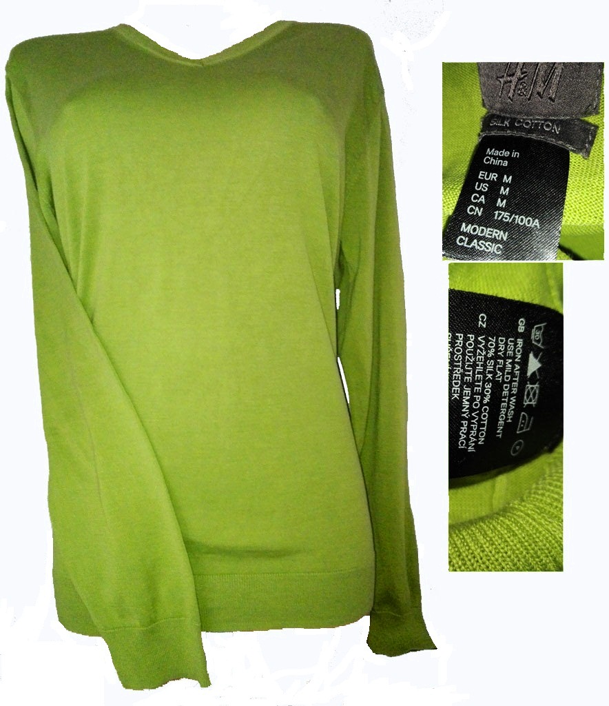 H&M SWETER 70% JEDWAB 30% COTTON M