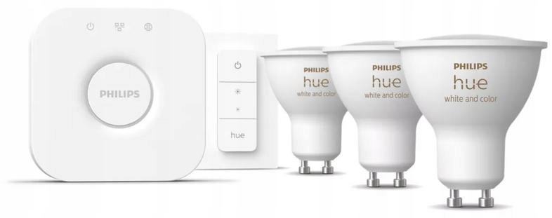 Zestaw startowy PHILIPS HUE 3 inteligentne reflektory punktowe GU10 + regul