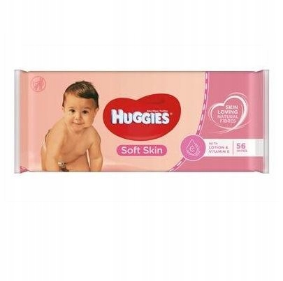 Huggies Soft Skin Chusteczki Nawilżane Wit E 56szt