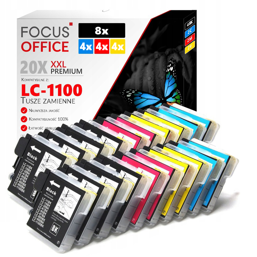 Tintenwunsch - 5 Cartucce Per Stampanti Brother LC980 LC1100 DCP