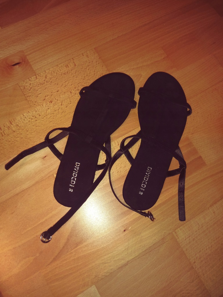 buty sandały sandałki H&M r 39 czarne divided