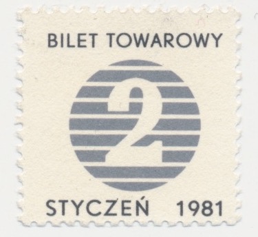 4754. Bilet towarowy na cukier, 2 kg 1981.01