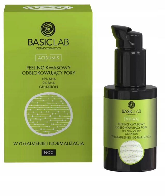 BASICLAB OCZYSZCZAJĄCY PEELING KWASOWY DO TWARZY ODBLOKOWUJĄCY PORY 30ML