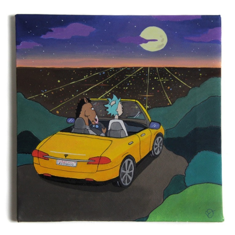 Obraz Bojack Horseman x Rick 20x20 na płótnie