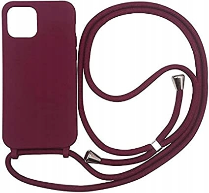 Etui iPhone 12 Pro Max 6,7" z sznurkiem bordo