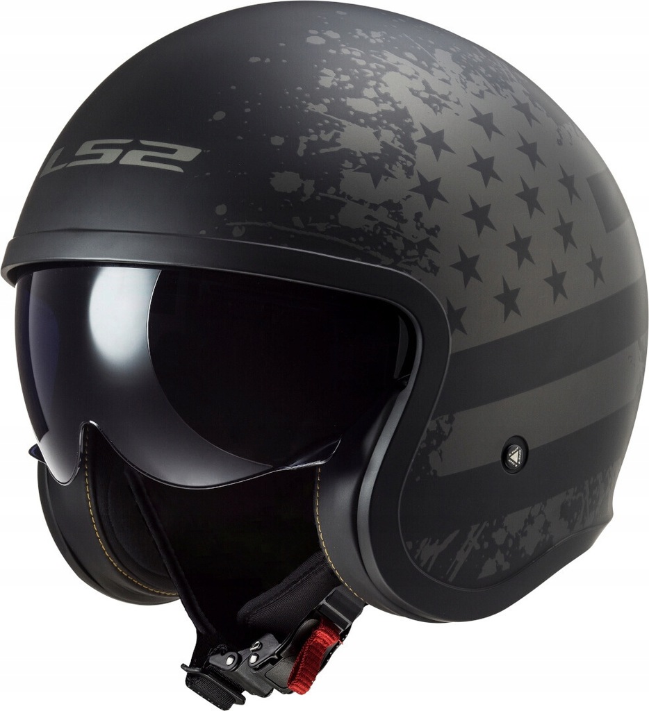 LS2 KASK OTWARTY OF599 SPITFIRE BLACK FLAG MAT L