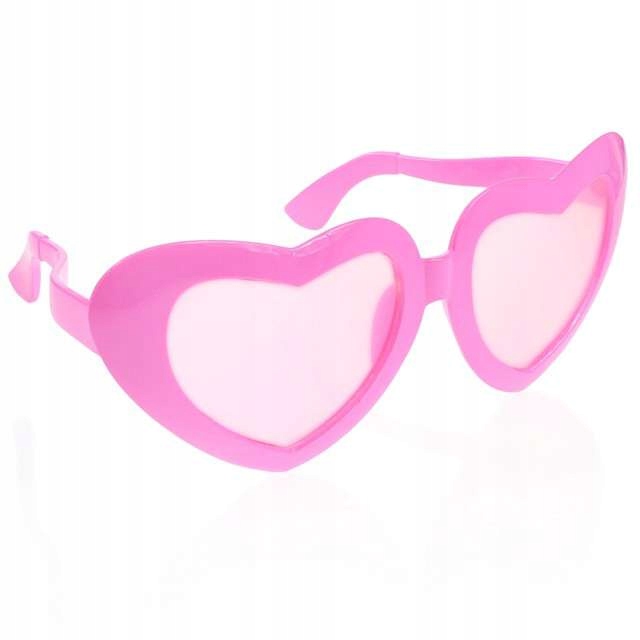 Okulary jumbo "Serca", różowe