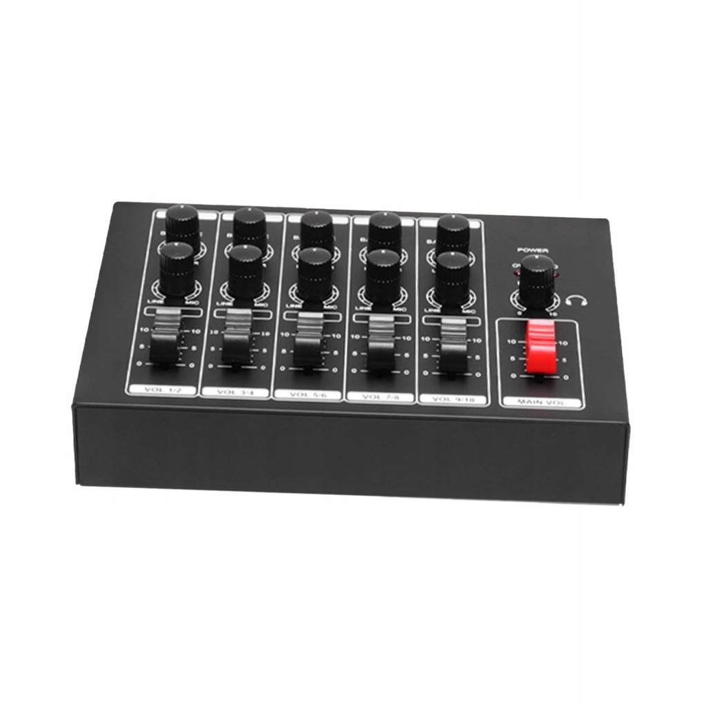 Audio Mixer 5 in 1 Out Low Noise Digital Mixer for
