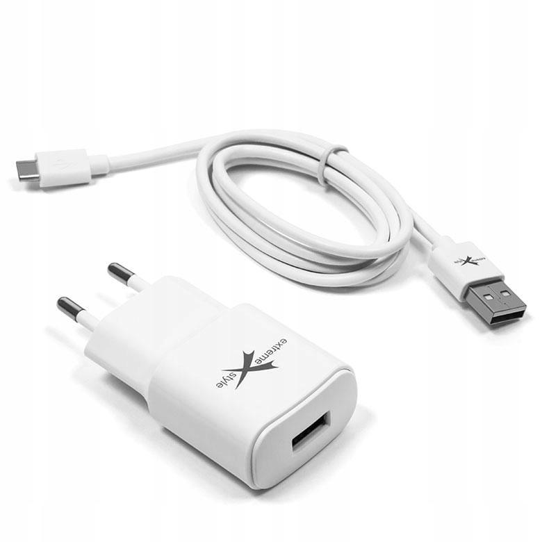 Ładowarka sieciowa USB 2.1A + kabel USB typ-C