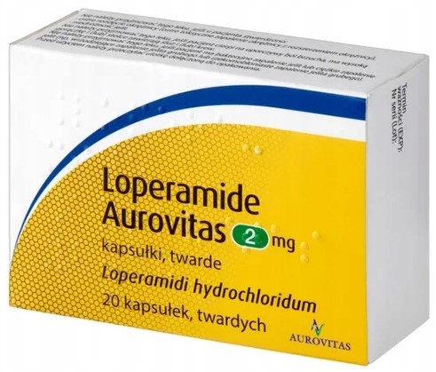 Loperamide Aurovitas Lek na biegunkę 2mg 20 kapsułek