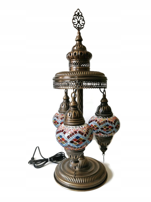 Turecka lampa mozaikowa stojąca 3 -klosze