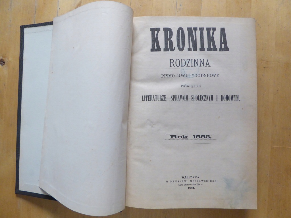 Kronika Rodzinna - Pismo dwutygodniowe - 1883 r.