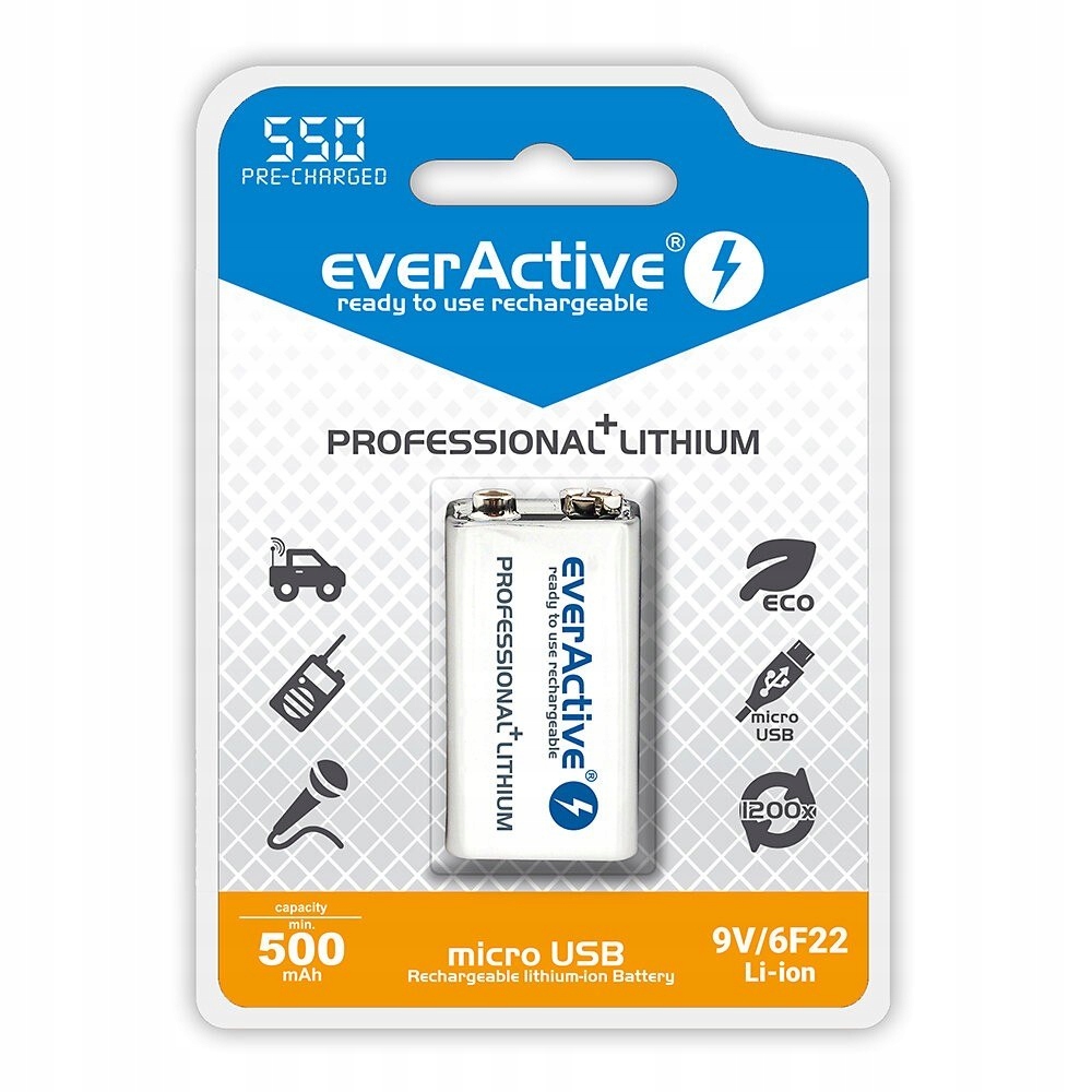 EverActive Akumulator 6F22/9V Li-ion 550 mAh 1 szt