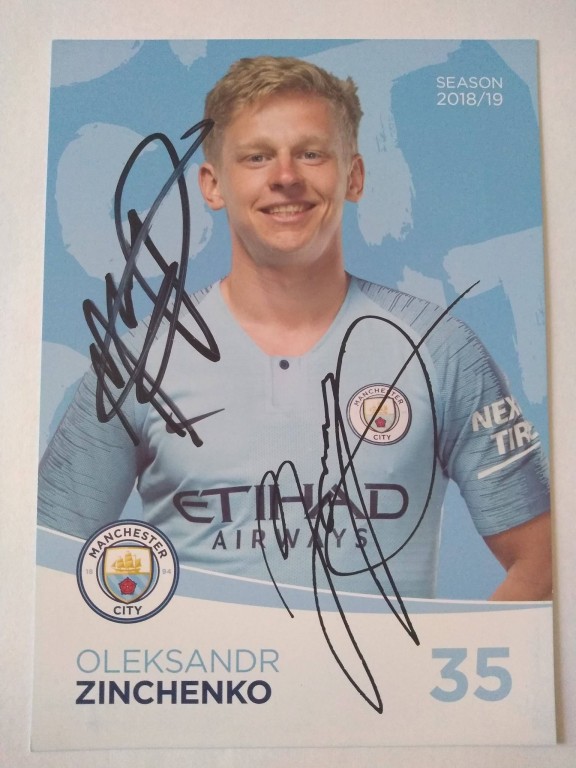 Zinczenko Manchester City Oryginalny autograf