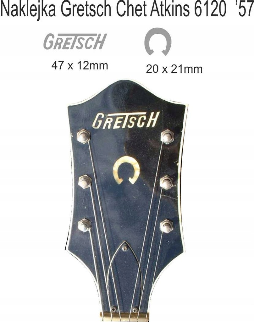 Naklejka GRETSCH na gitara wzorów 12