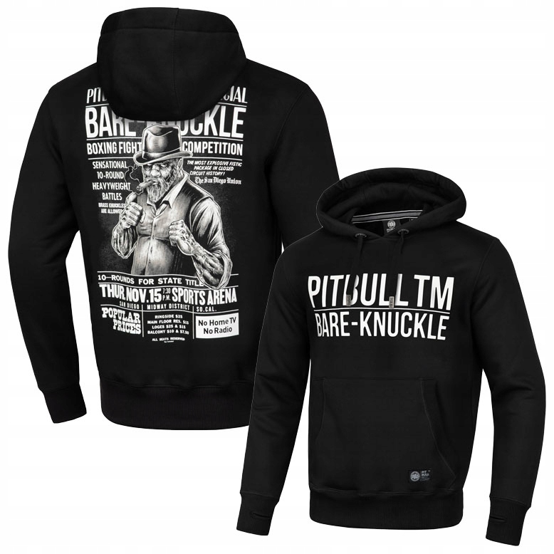 Męska Bluza z Kapturem Pit Bull Bare Knuckle