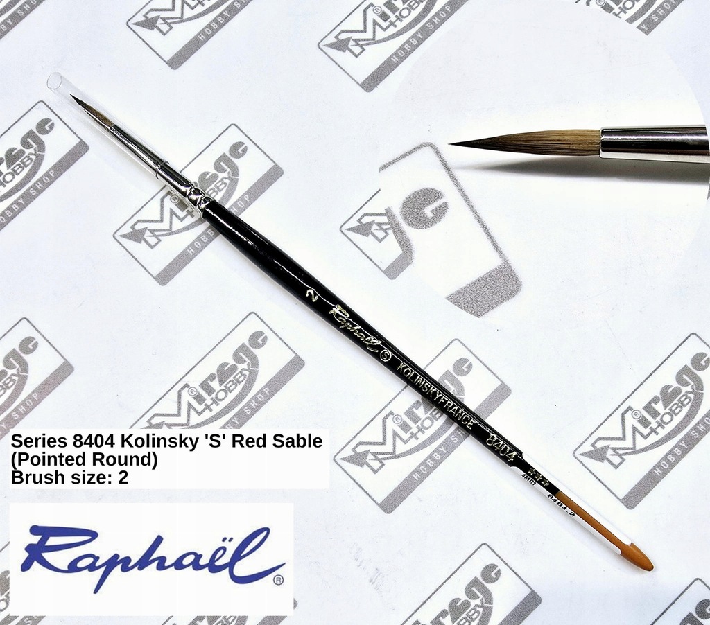 RAPHAEL PĘDZEL Kolinsky SERIA 8404 size #2 (Pointed Round)