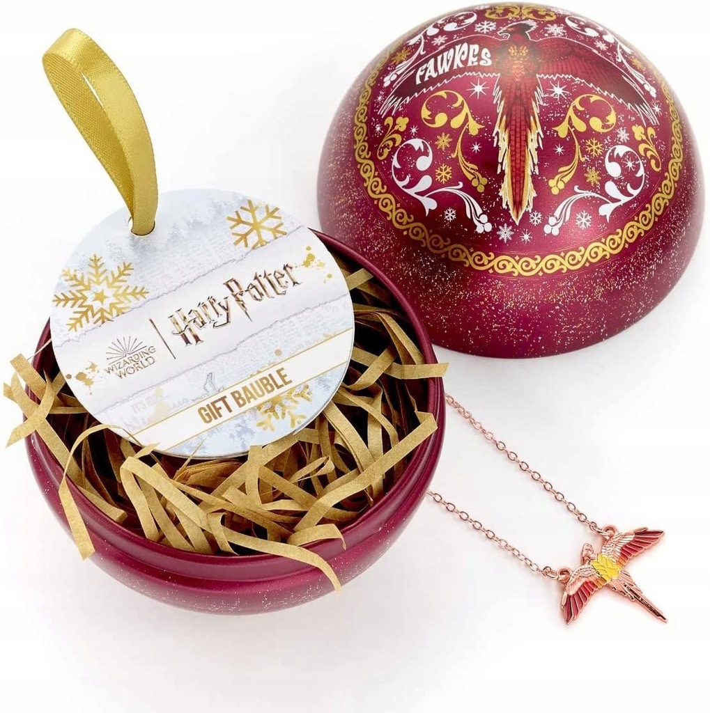HARRY POTTER FAWKES BAUBLE WITH FAWKES NASZYJNIK