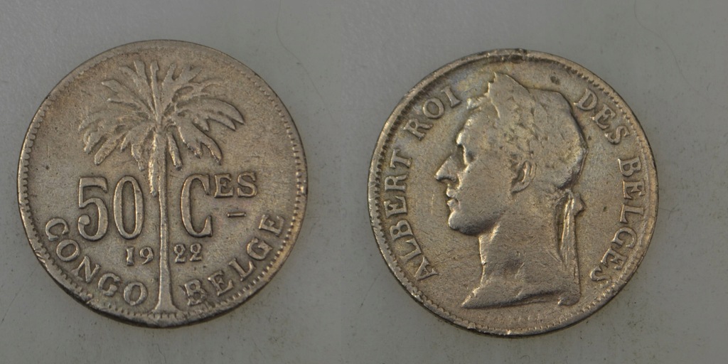 Kongo Belgijskie 50 Centimes 1922 rok