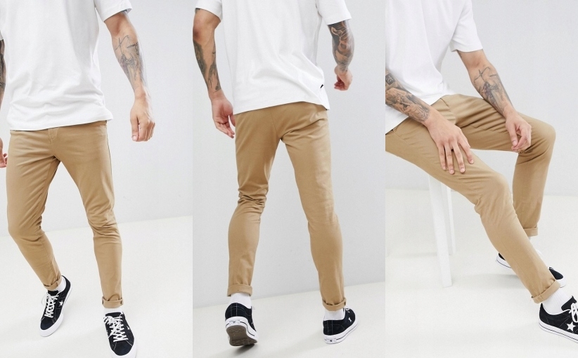 76057SS NEW LOOK SPODNIE CHINO BROWN W32