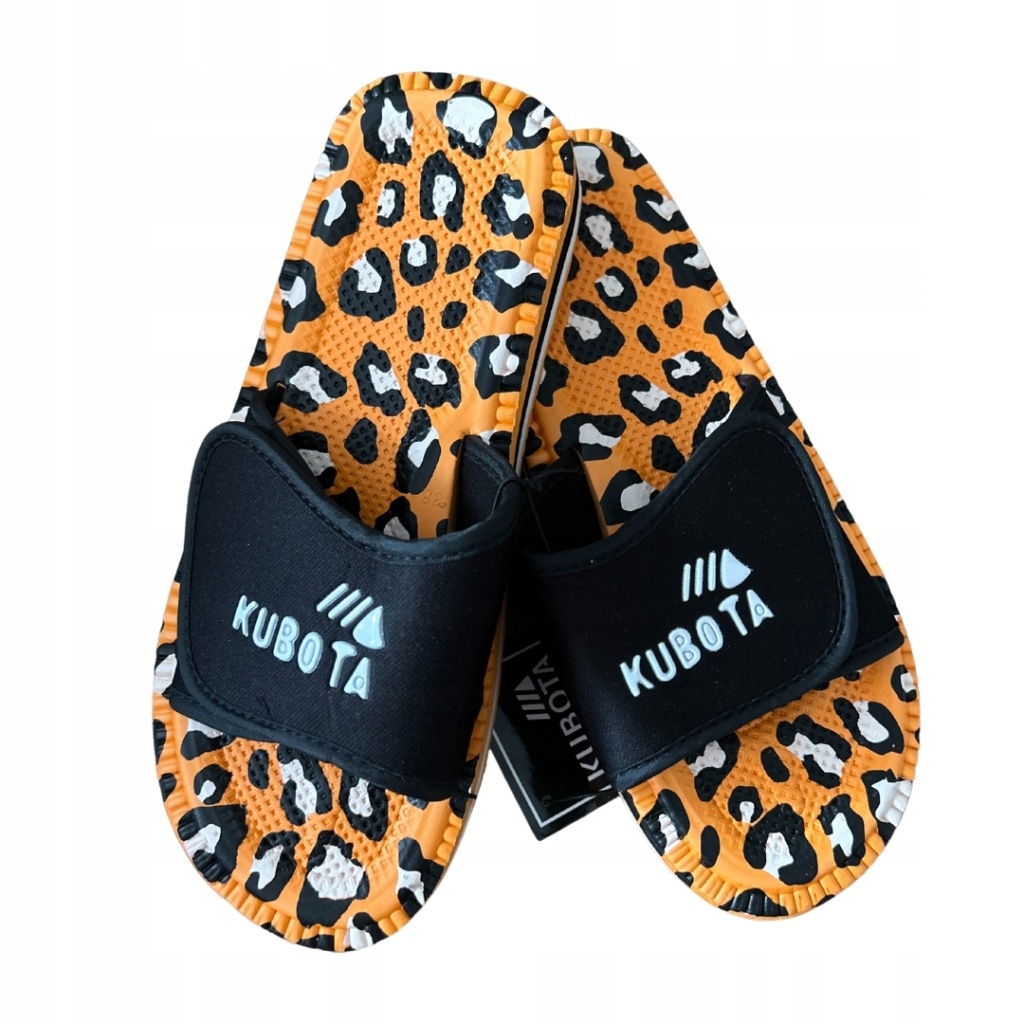 Klapki basenowe Kubota rzep pomarańczowe panterka 38