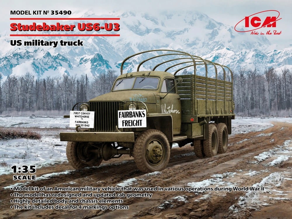 ICM 35490 1:35 Studebaker US6-U3 US Military Truck