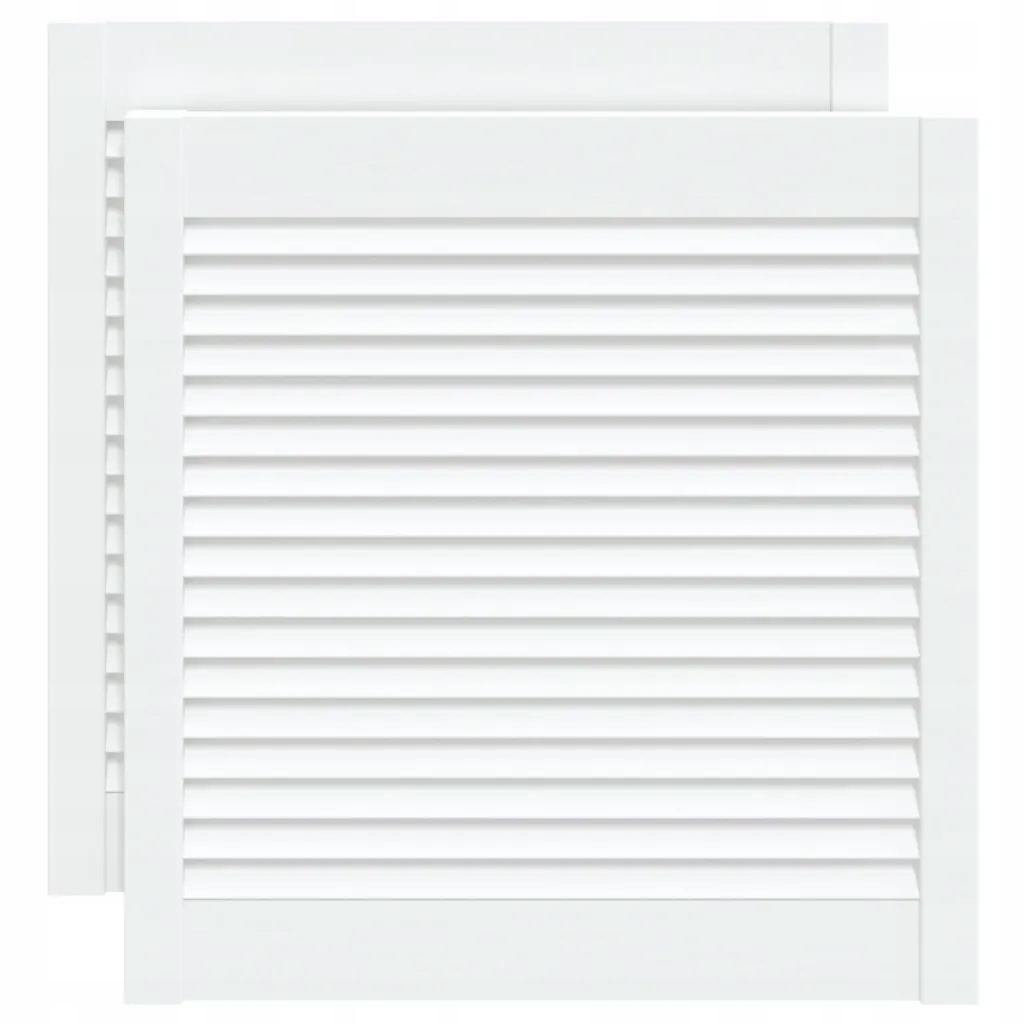 Drzwi żaluzjowe, 2 szt., drewno sosnowe, białe,