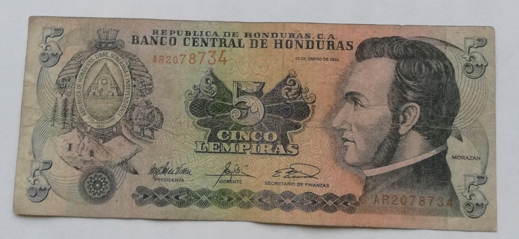 Honduras 5 lampira 2003