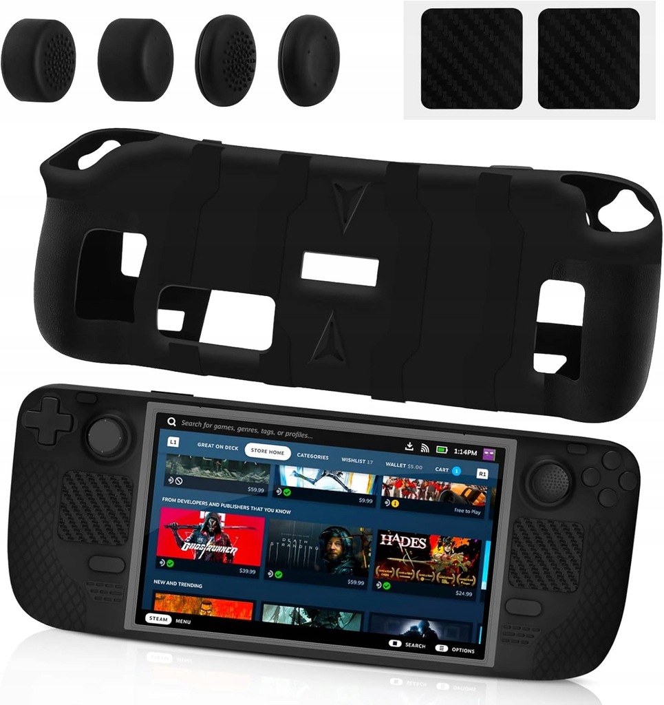 ETUI OCHRONNE DO KOSOLI VAVLE STEAM DECK CZARNE SILIKONOWE WYTRZYMAŁE