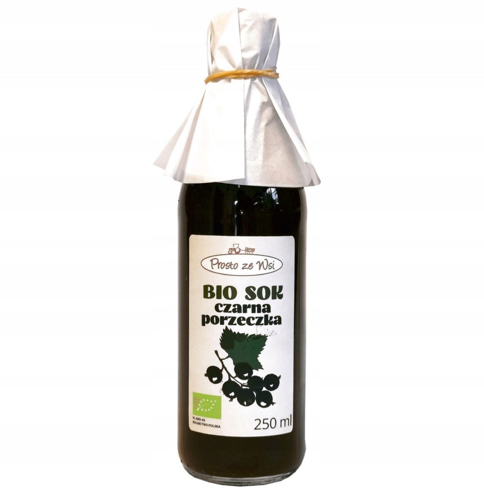 PROSTO ZE WSI Ekologiczny sok z czarnej porzeczki niesłodzony BIO 250 ml