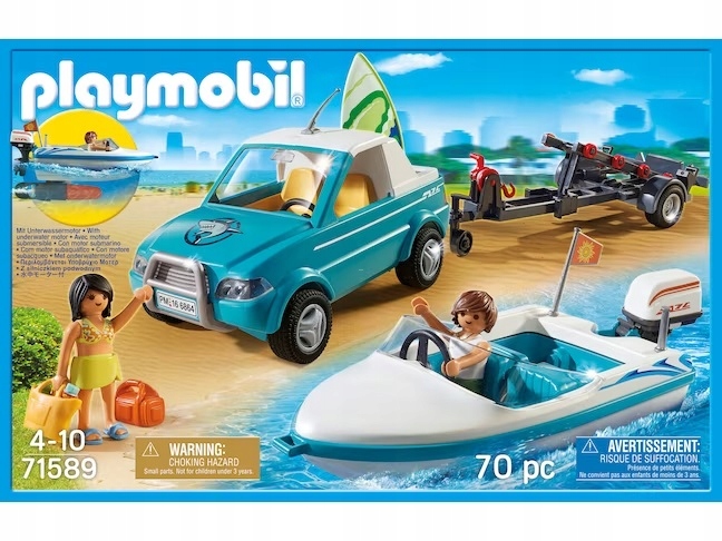 Playmobil 71589 surfer-pickup z motorówką