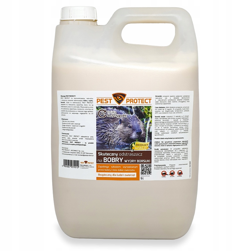 ODSTRASZACZ NA BOBRY WYDRY BORSUKI PEST PROTECT 5L