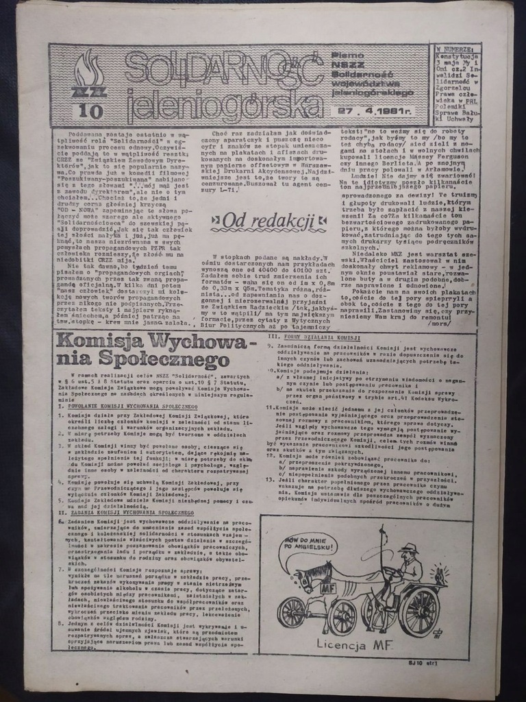 SOLIDARNOŚĆ JELENIOGÓRSKA NR10