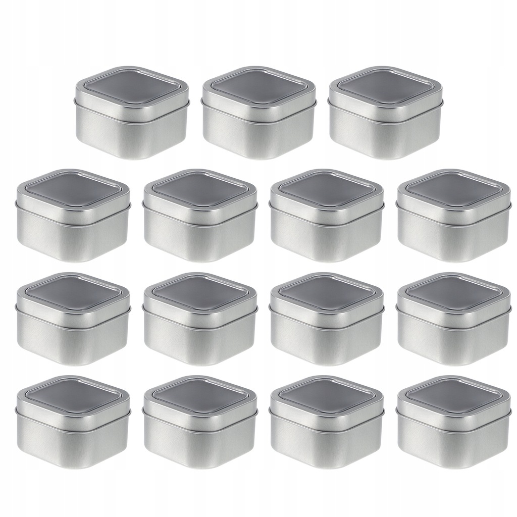 Metal Container with Lid Tinplate Box 15 Pcs