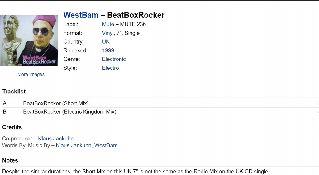Купить WestBam - BeatBoxRocker (7-дюймовый сингл): отзывы, фото, характеристики в интерне-магазине Aredi.ru