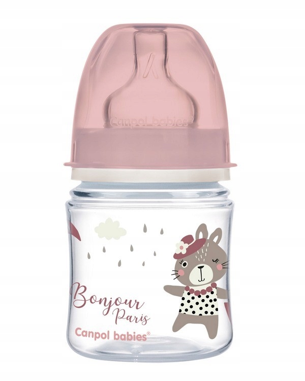 Butelka Szeroka Antykolkowa 120ml PP EasyStart BONJOUR PARIS 35/231 Pink