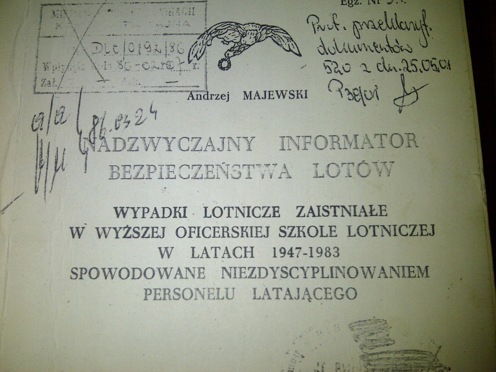 Wypadki katastrofy lotnicze 1947 1983 WOSL Dęblin