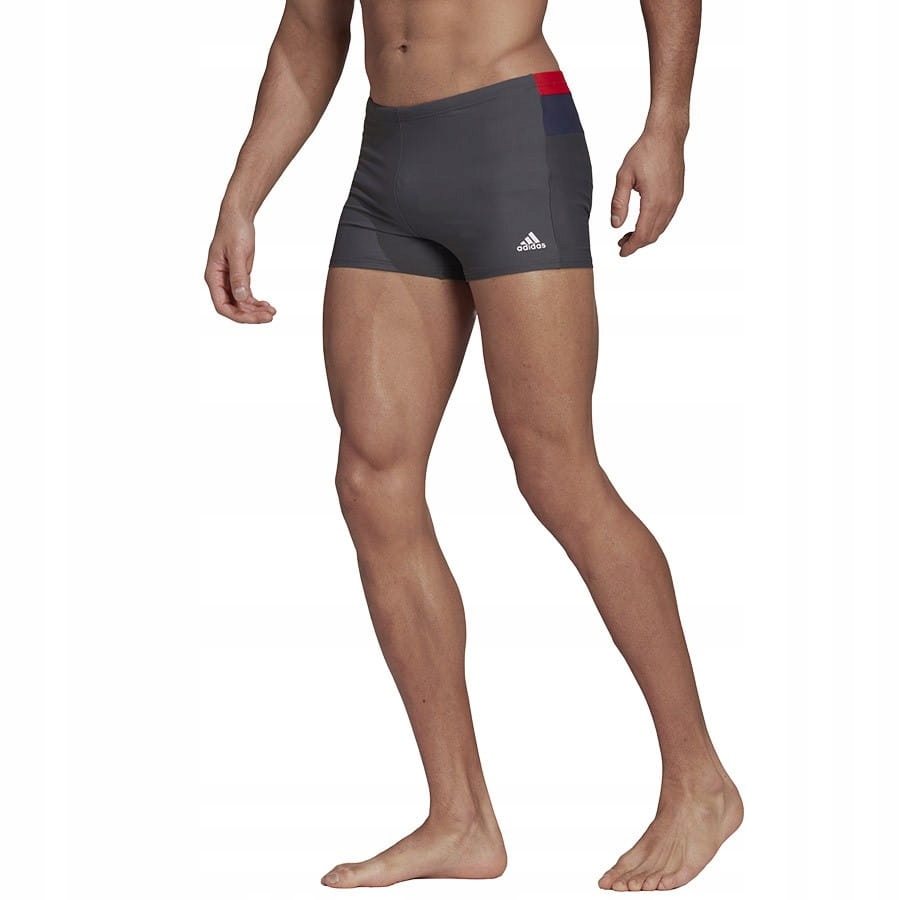 Kąpielówki adidas Block Boxer HA0329 - SZARY; L