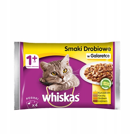 Whiskas Smaki Drobiowe w Galaretce 8x100g