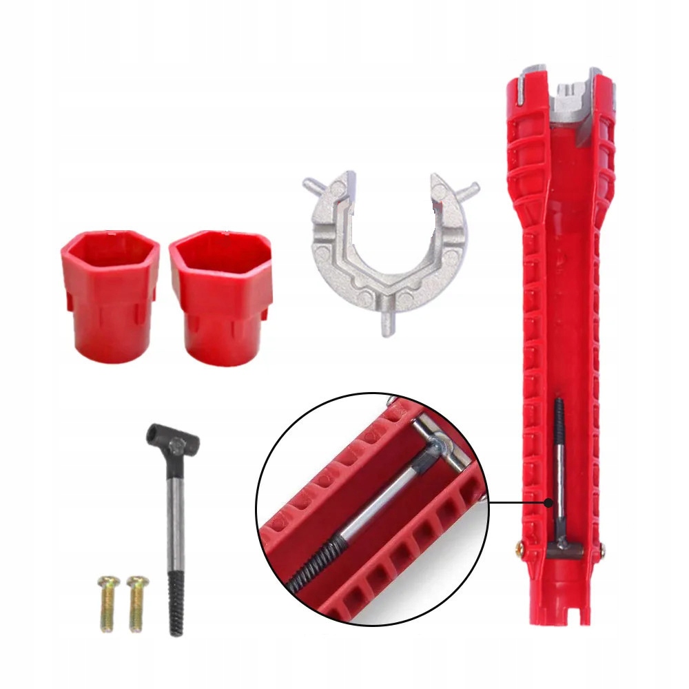 Wielofunkcyjny klucz hydrauliczny do wężyków 8w1 1/2" 3/4" montaż baterii