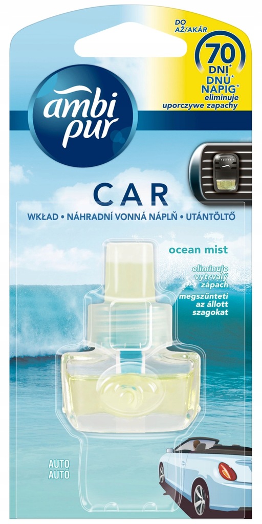 Ambi Pur Car Ocean Mist Odświeżacz Wkład 7ml