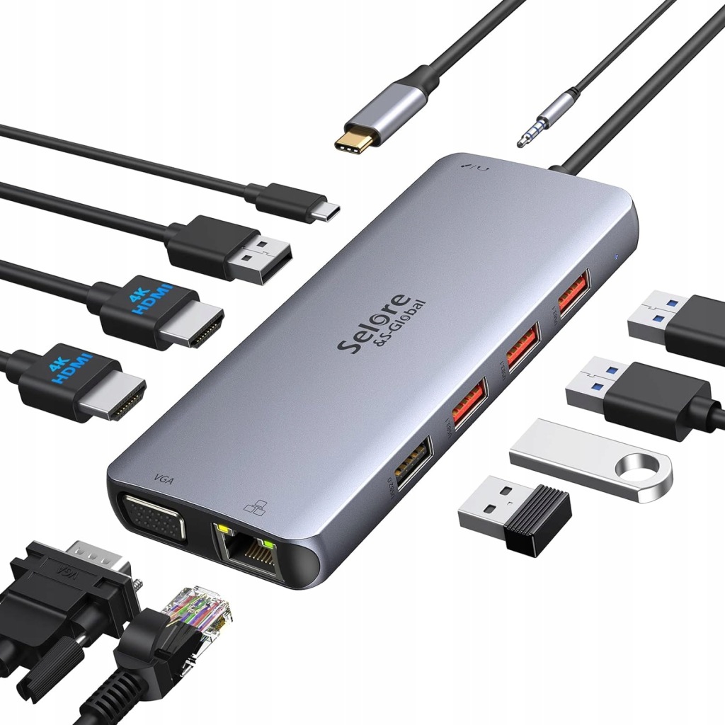 Selore&S-Global Stacja dokująca USB C 11 w 1 OUTLET