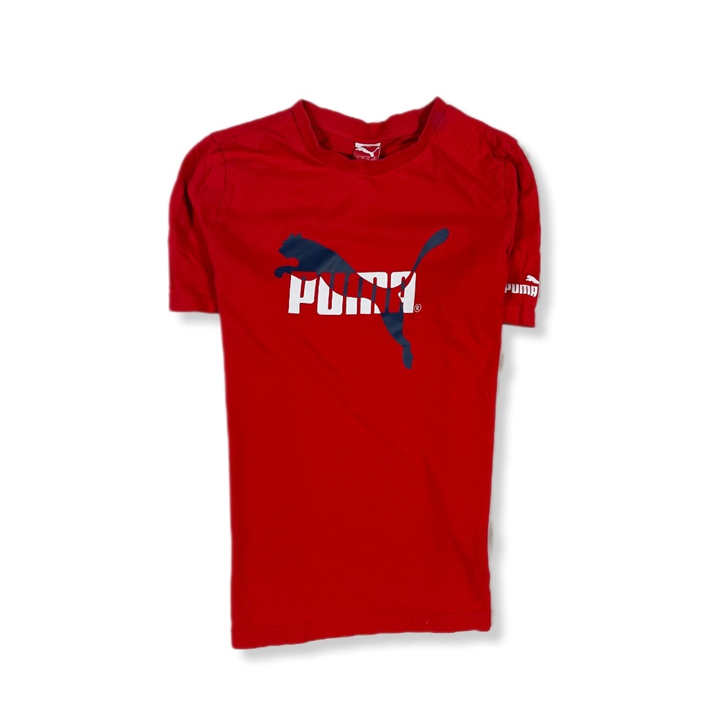 Puma T-Shirt Koszulka Dziecięca CZERWONA Logo Unikat Klasyk XL 12Y 14Y