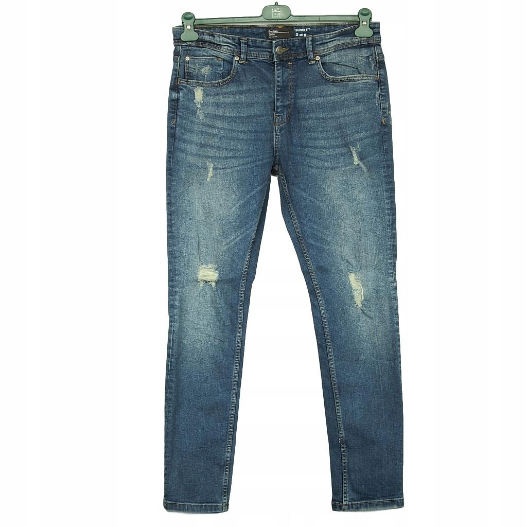 1358 BERSHKA _ Spodnie jeansy rurki SKINNY _ 42