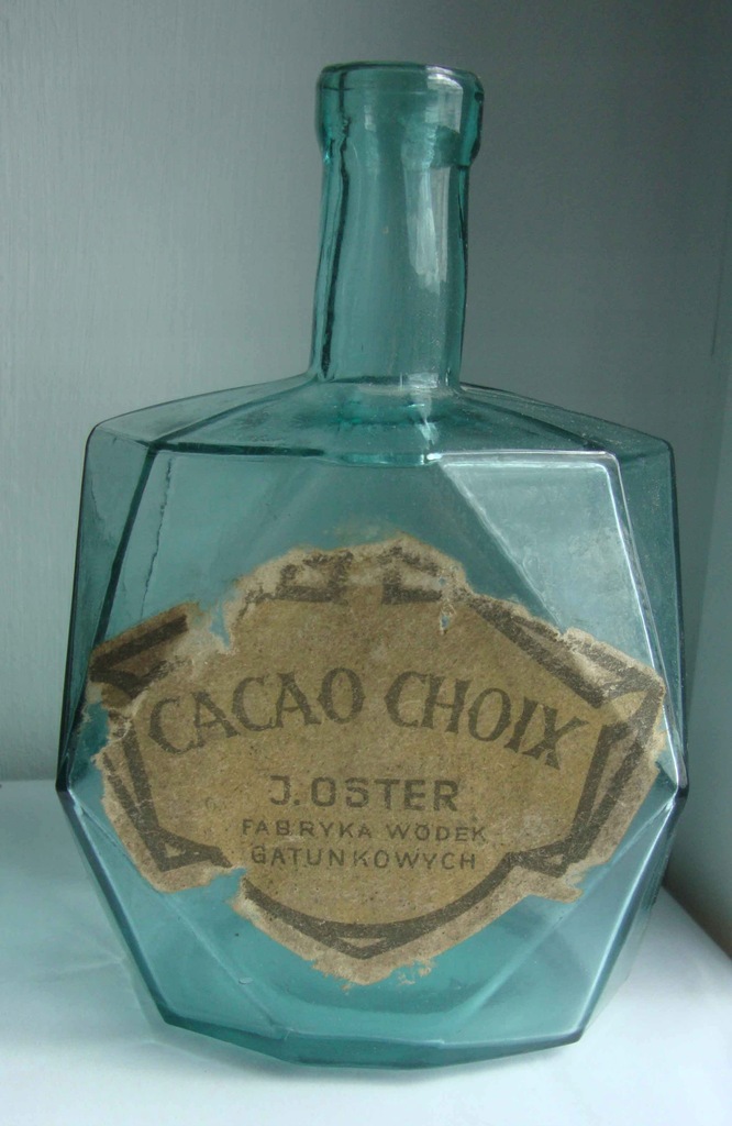 Butelka przedwojenna J. Oster Zamość, Cacao Choix.