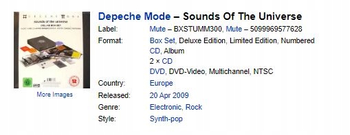 Купить Depeche Mode - Sounds Of The Universe Deluxe Box: отзывы, фото, характеристики в интерне-магазине Aredi.ru