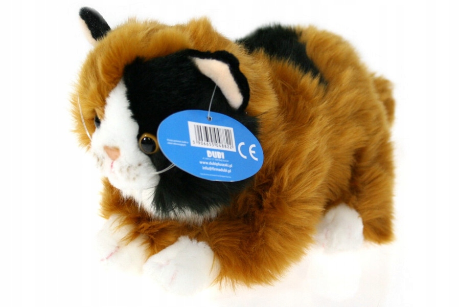MASKOTKA KOT PLUSZOWY KOTEK TRÓJKOLOROWY 23cm