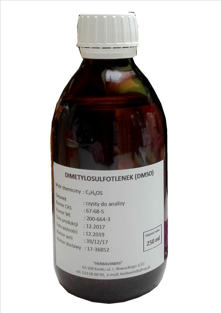 DMSO,dimetylosulfotlenek CZDA 250ml,certyfikat